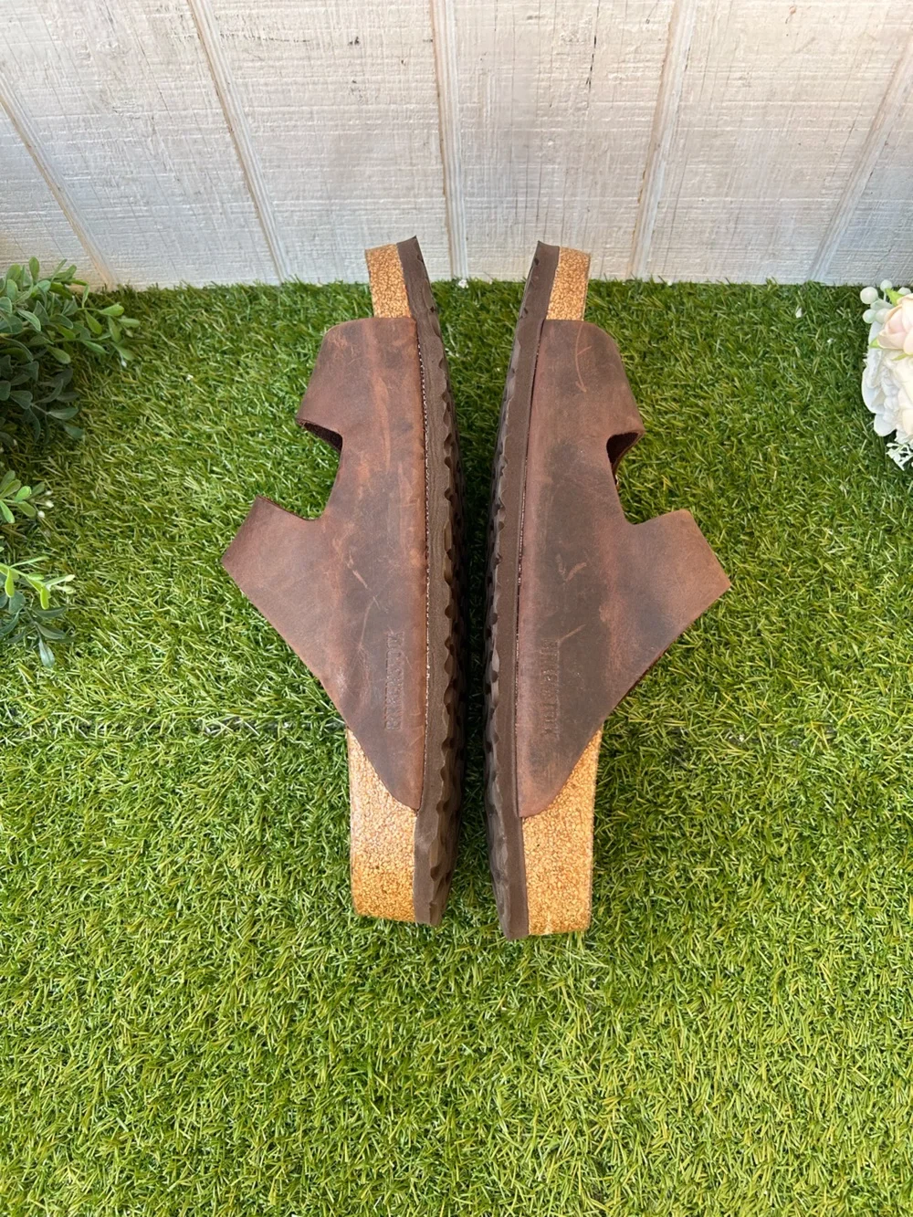 Birkenstock Arizona habana oiled leather men size  45US 12-12.5 gently used